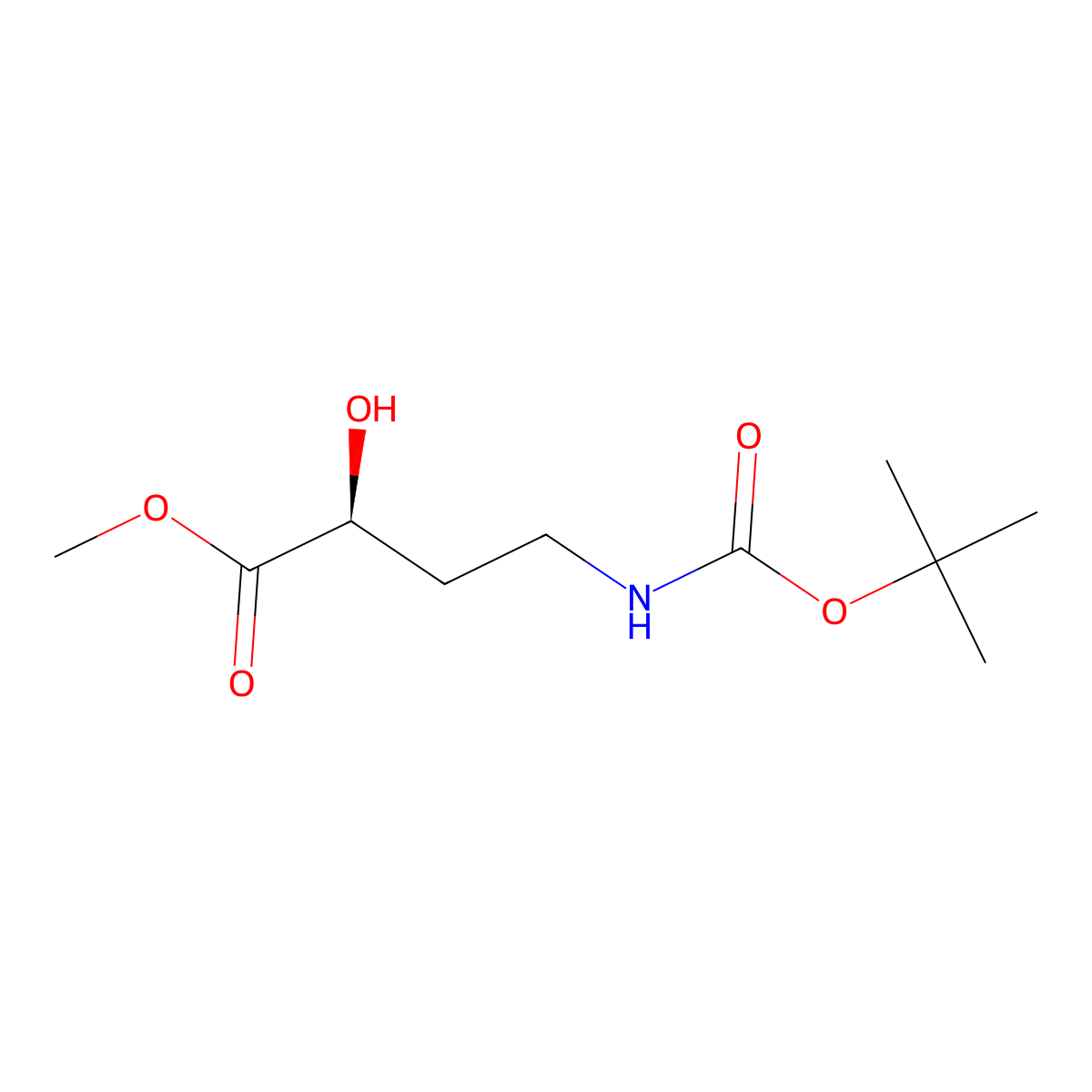 methyl (2S)-4-{[(tert-butoxy)carbonyl]amino}-2-hydroxybutanoate molecular structure, CAS 357416-82-1
