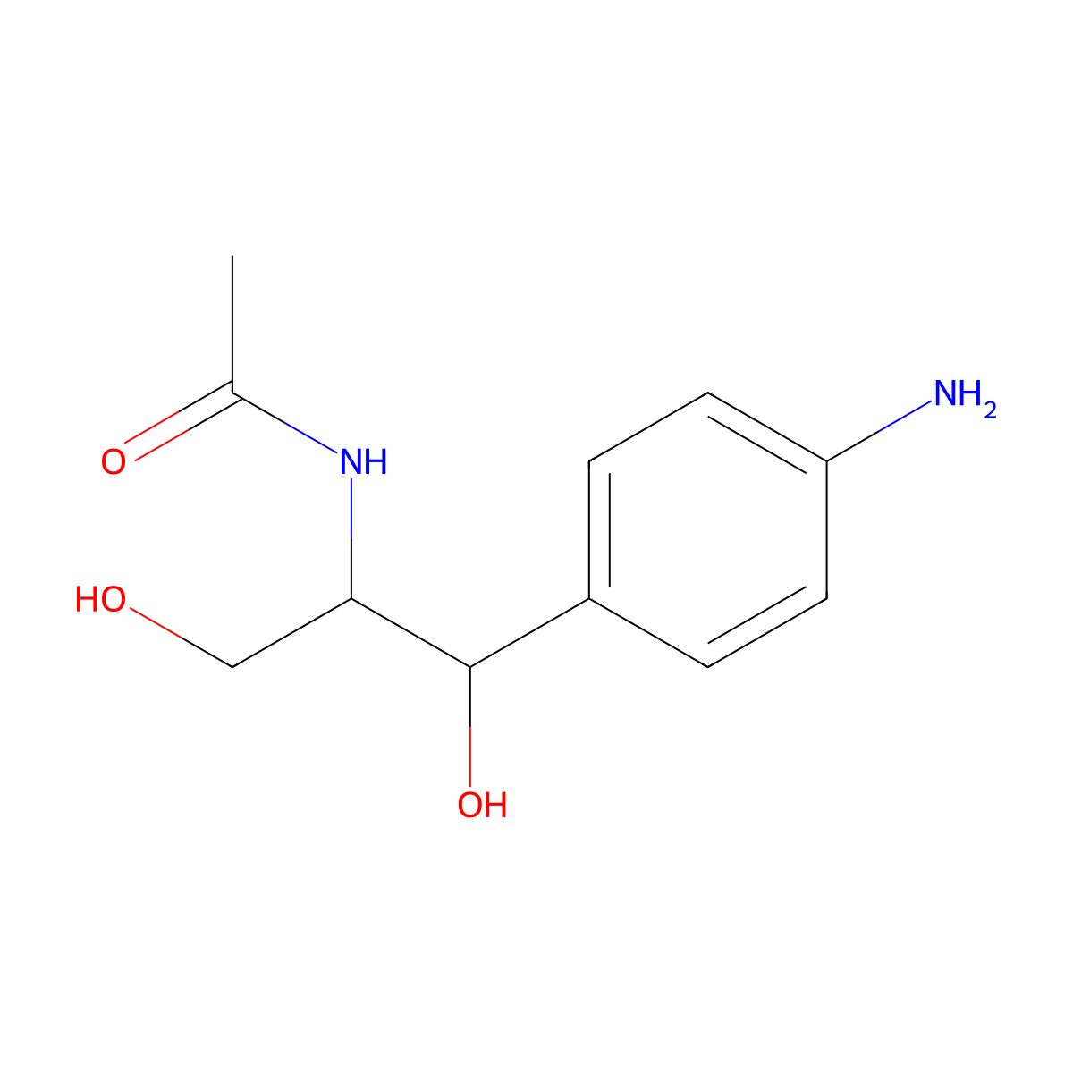 N-[1-(4-aminophenyl)-1,3-dihydroxypropan-2-yl]acetamide molecular structure, CAS 35742-52-0