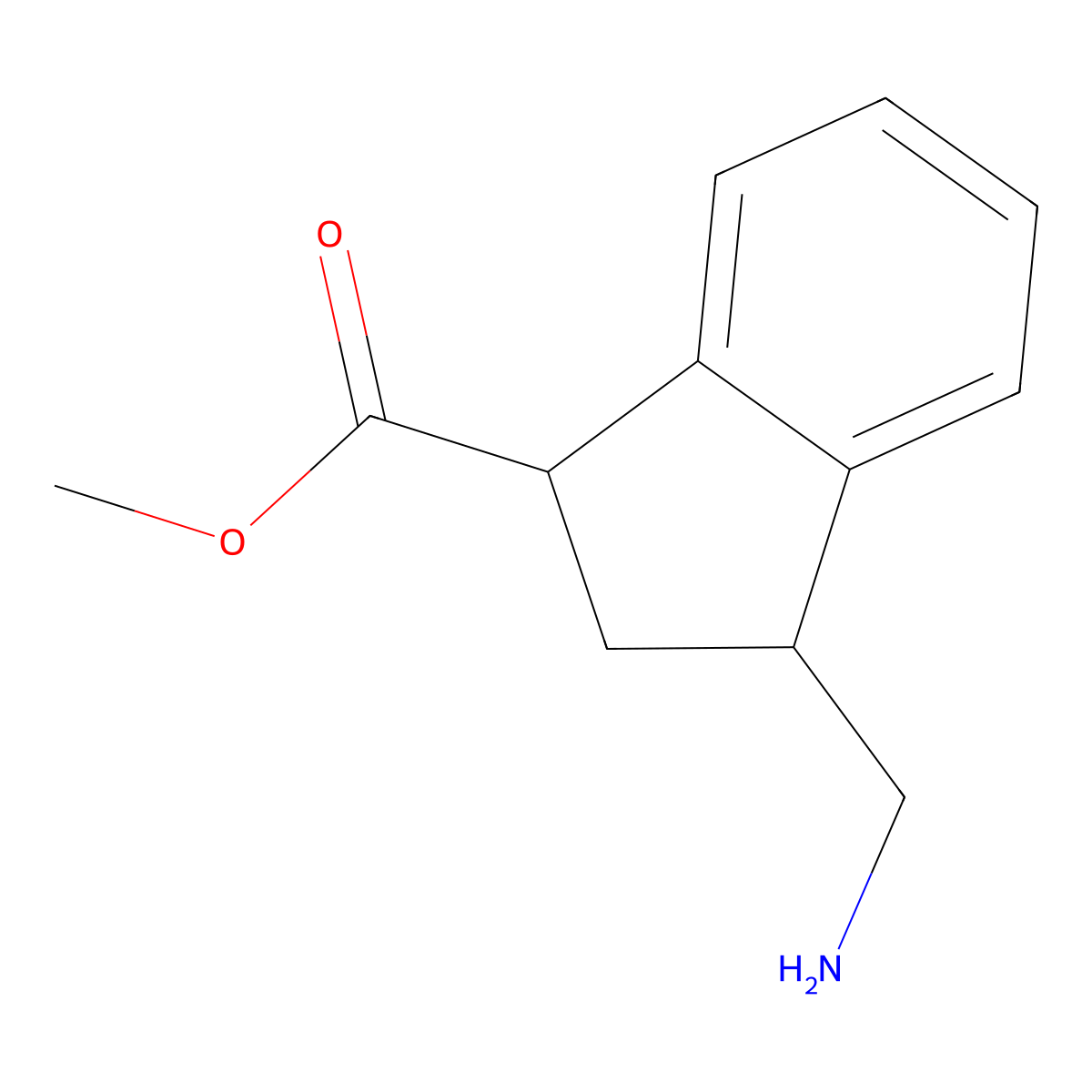 Methyl 3-(aminomethyl)-2,3-dihydro-1H-indene-1-carboxylate molecular structure, CAS 357426-12-1