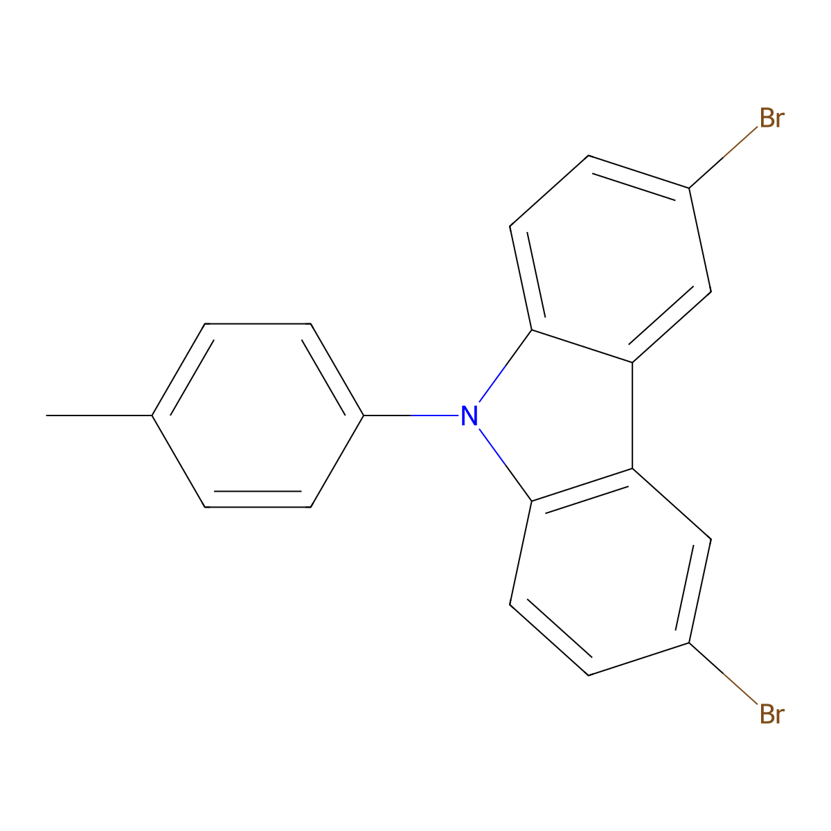 3,6-Dibromo-9-(p-tolyl)-9H-carbazole molecular structure, CAS 357437-74-2
