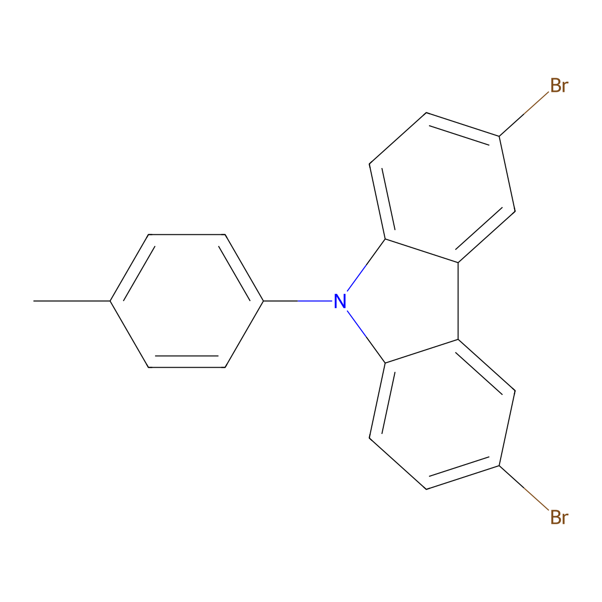 3,6-Dibromo-9-(p-tolyl)-9H-carbazole molecular structure, CAS 357437-74-2