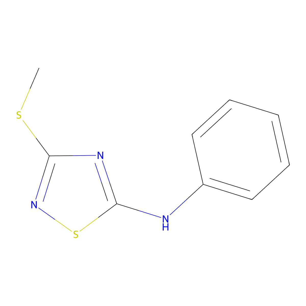 3-Methylthio-5-phenylamino-1,2,4-thiadiazole molecular structure, CAS 35746-47-5