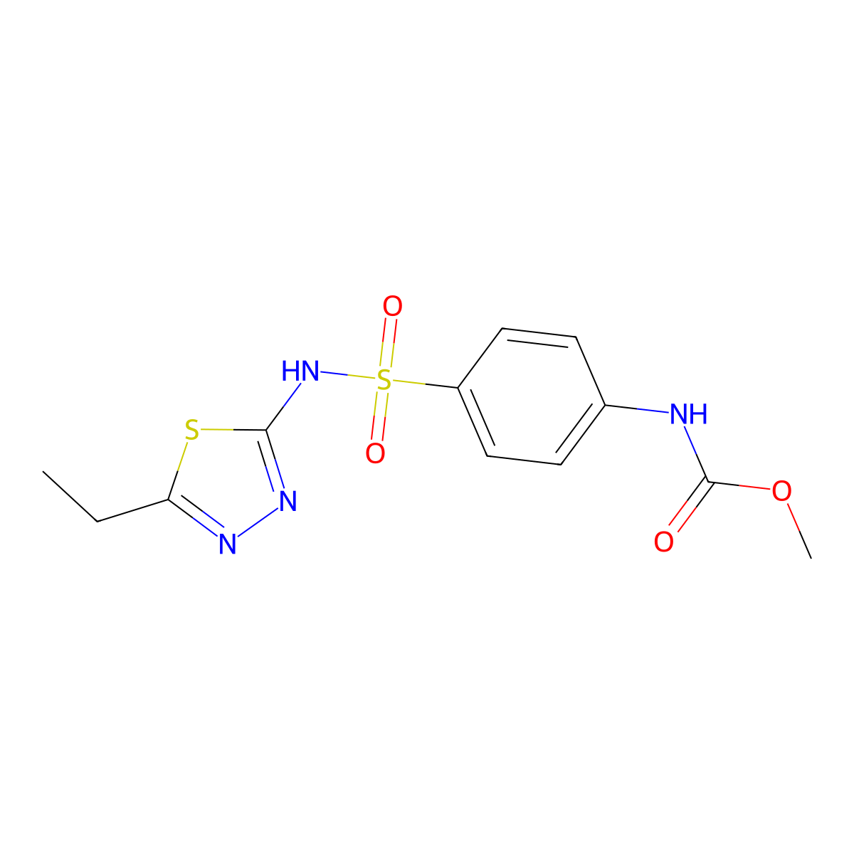 methyl N-[4-[(5-ethyl-1,3,4-thiadiazol-2-yl)sulfamoyl]phenyl]carbamate molecular structure, CAS 35746-80-6