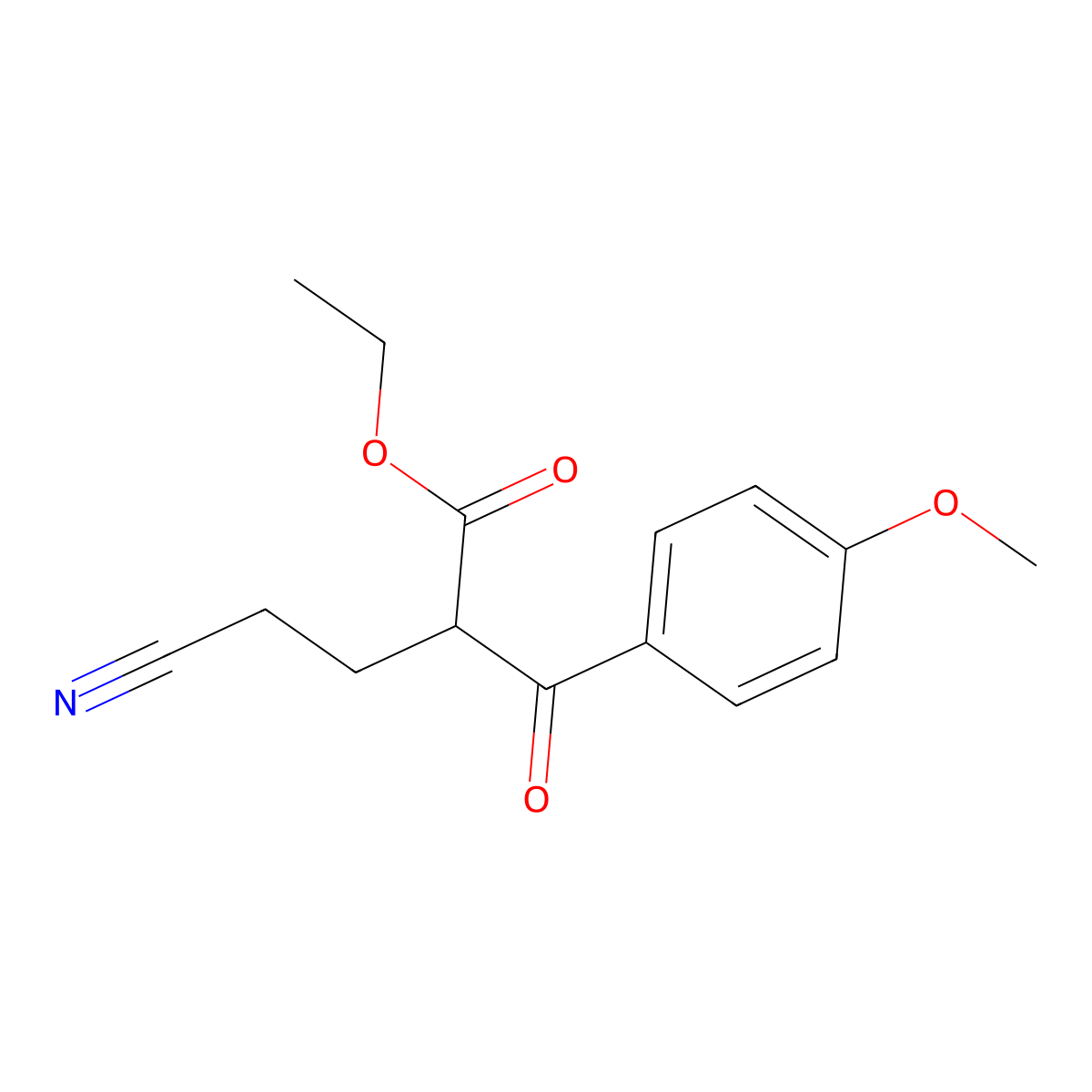 Ethyl 4-cyano-2-(4-methoxybenzoyl)butanoate molecular structure, CAS 35747-19-4