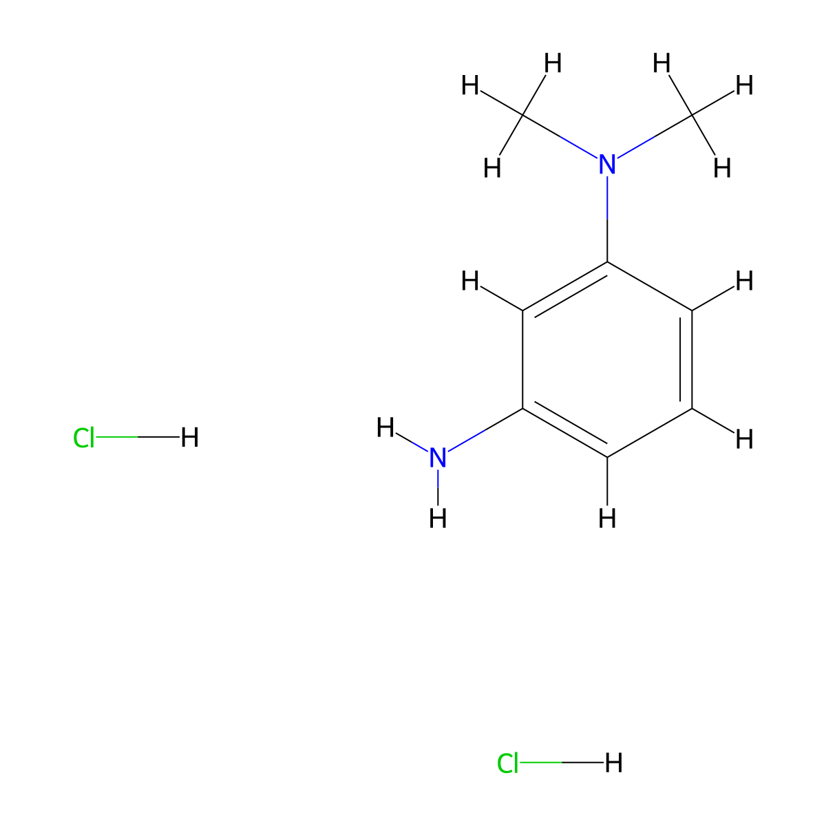 1,3-Benzenediamine, N1,N1-dimethyl-, hydrochloride (1:2) molecular structure, CAS 3575-32-4