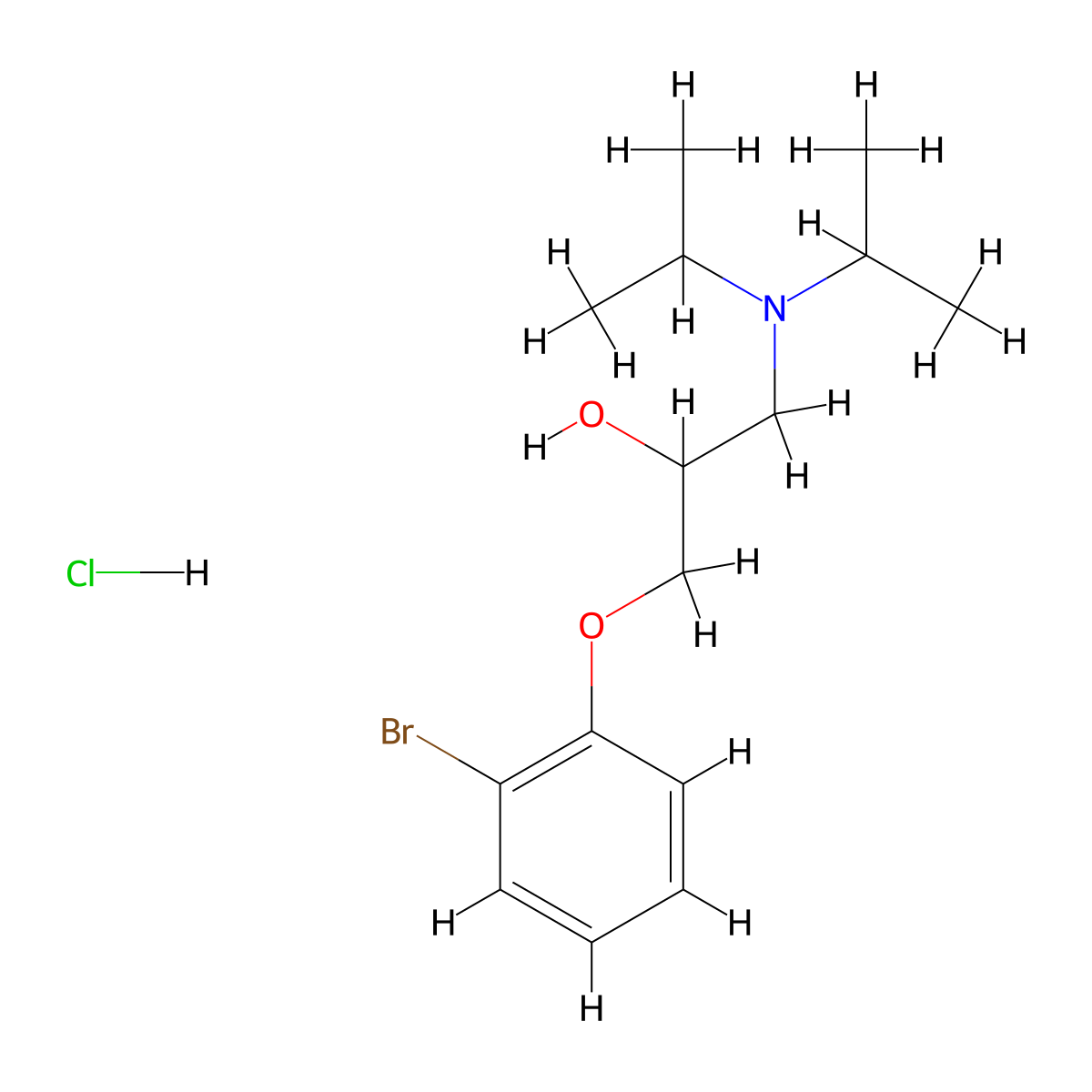 1-(2-Bromophenoxy)-3-(diisopropylamino)-2-propanol hydrochloride molecular structure, CAS 3575-60-8