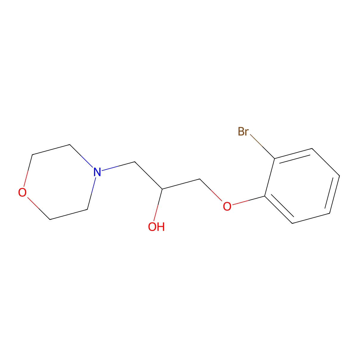 1-(2-Bromophenoxy)-3-morpholin-4-ylpropan-2-ol molecular structure, CAS 3575-62-0