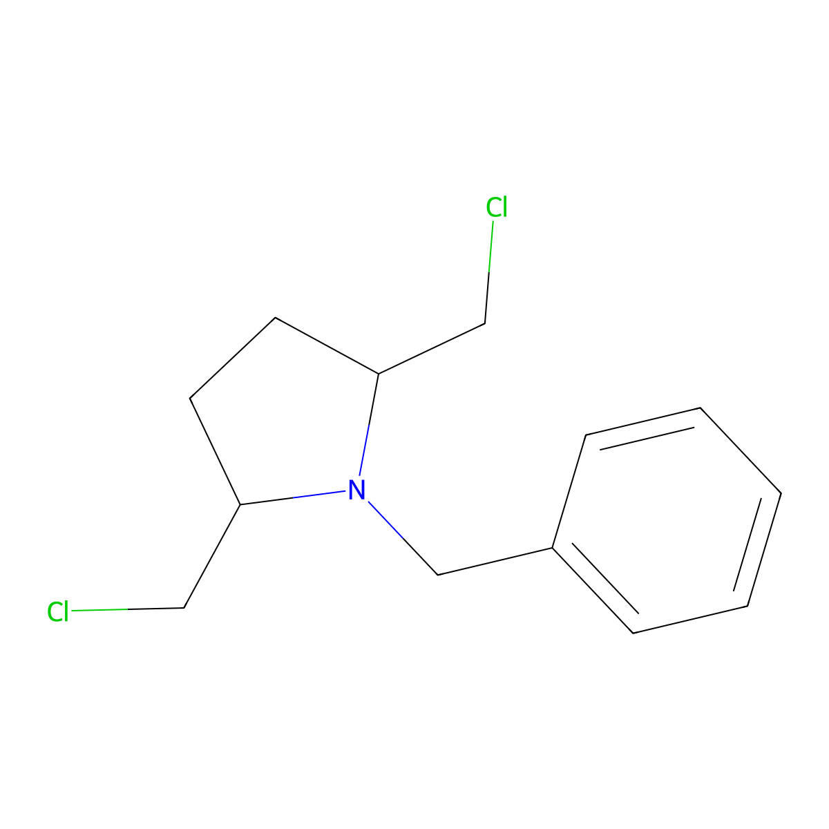 1-Benzyl-2,5-bis(chloromethyl)pyrrolidine molecular structure, CAS 3575-64-2