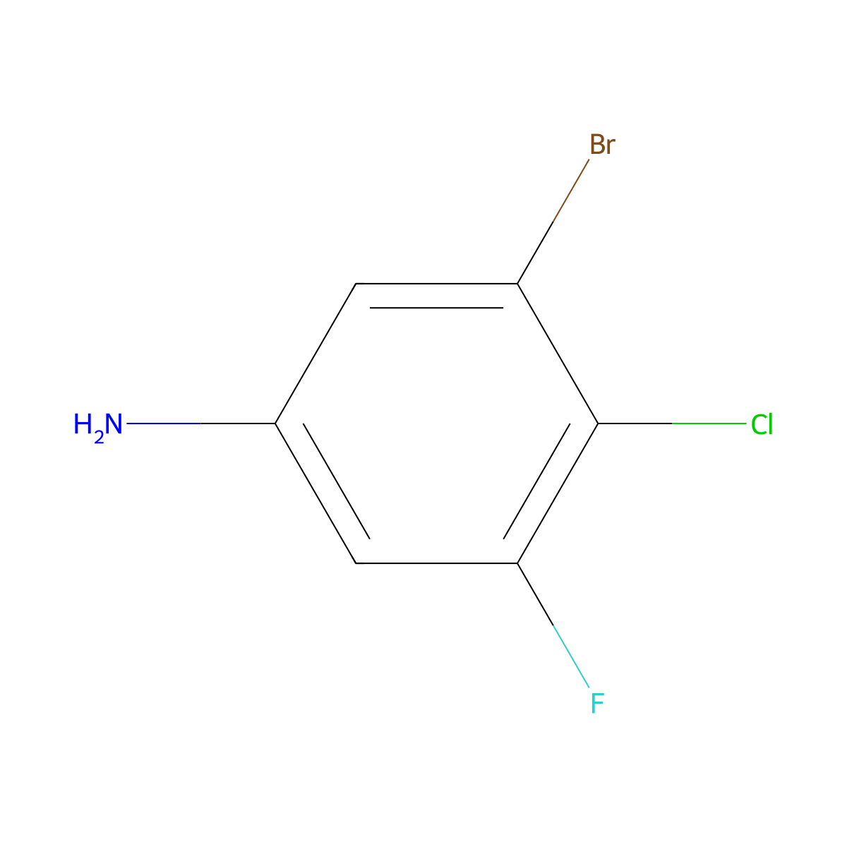 3-Bromo-4-chloro-5-fluoroaniline molecular structure, CAS 35754-27-9