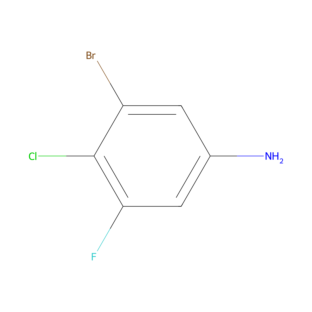 3-Bromo-4-chloro-5-fluoroaniline molecular structure, CAS 35754-27-9