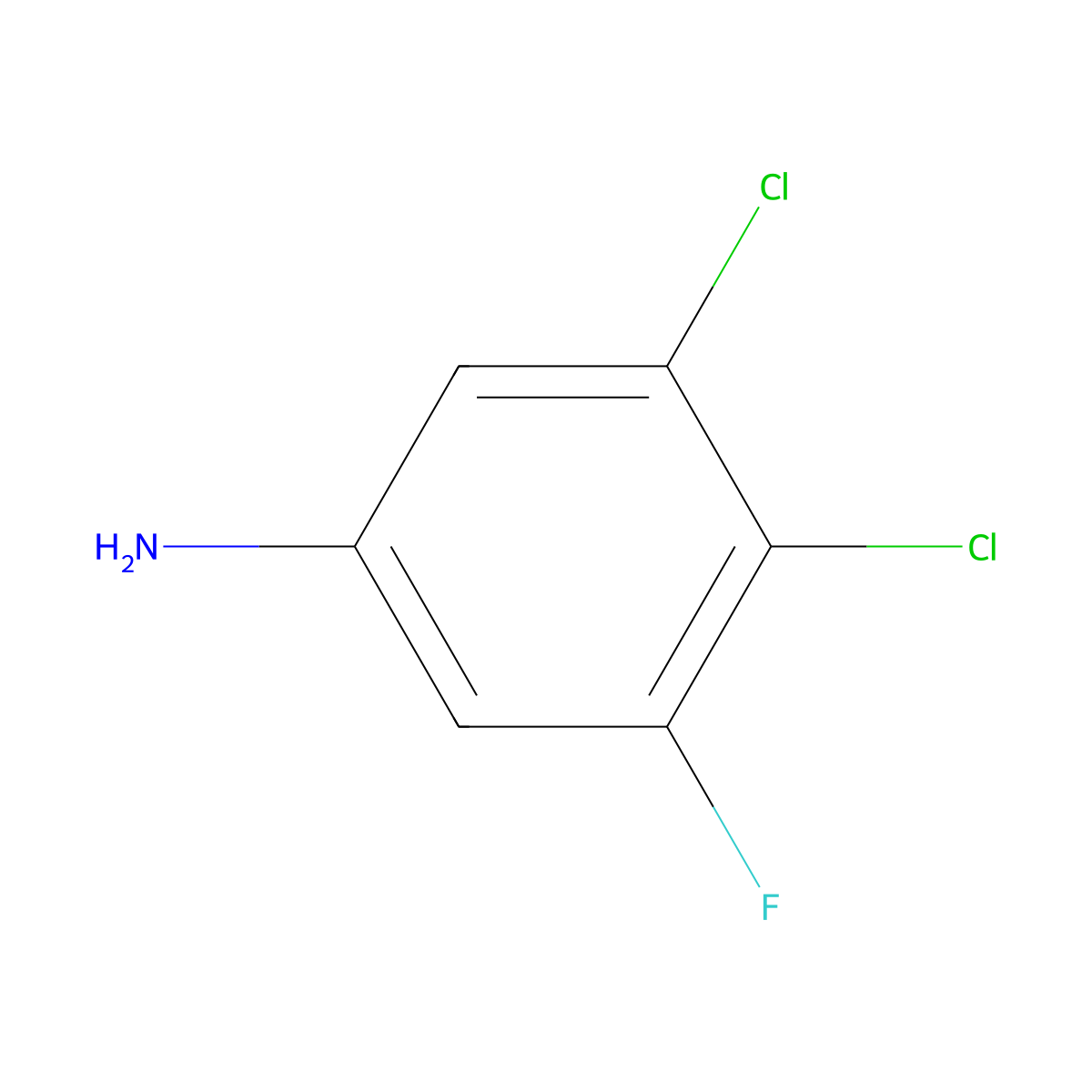 3,4-Dichloro-5-fluoroaniline molecular structure, CAS 35754-38-2