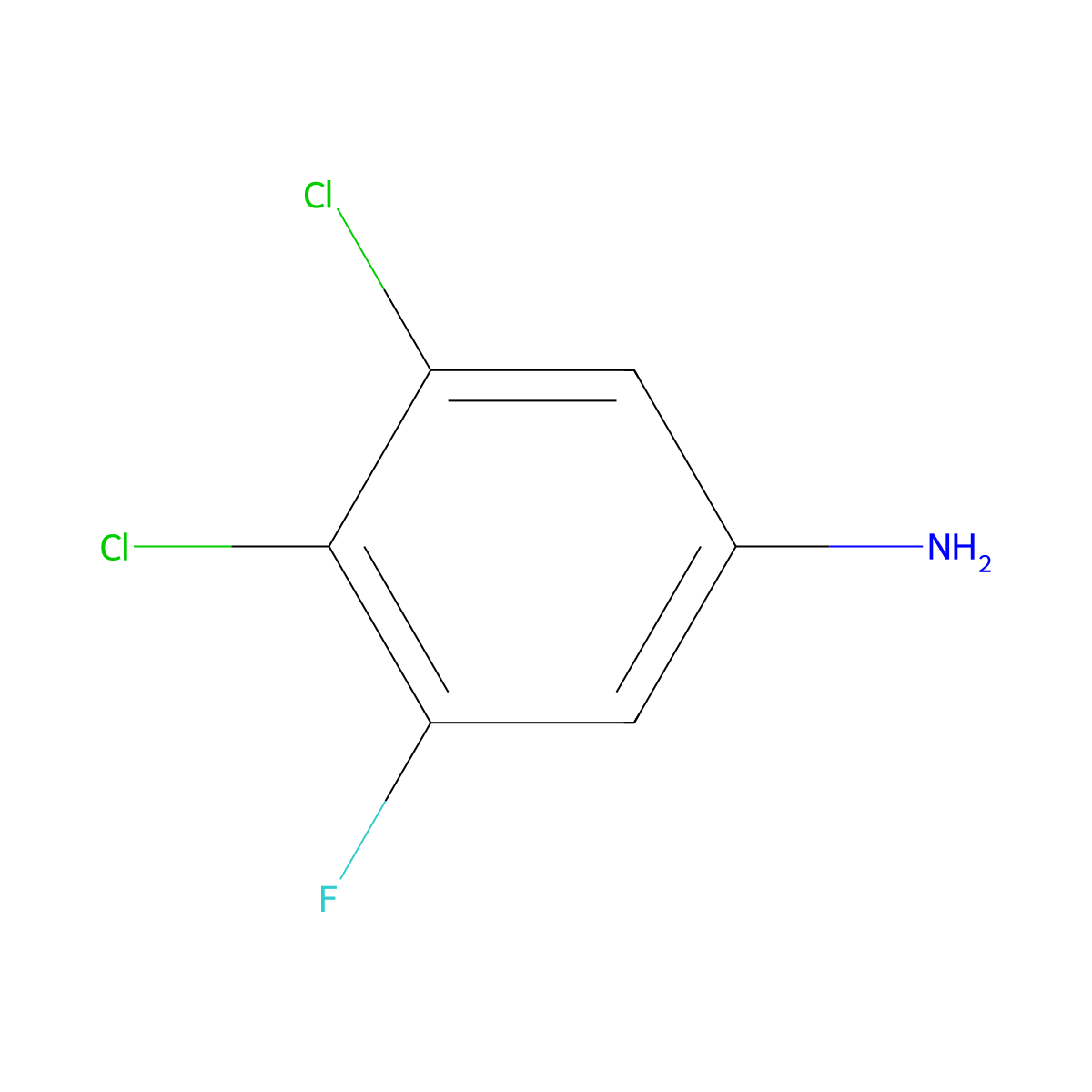 3,4-Dichloro-5-fluoroaniline molecular structure, CAS 35754-38-2