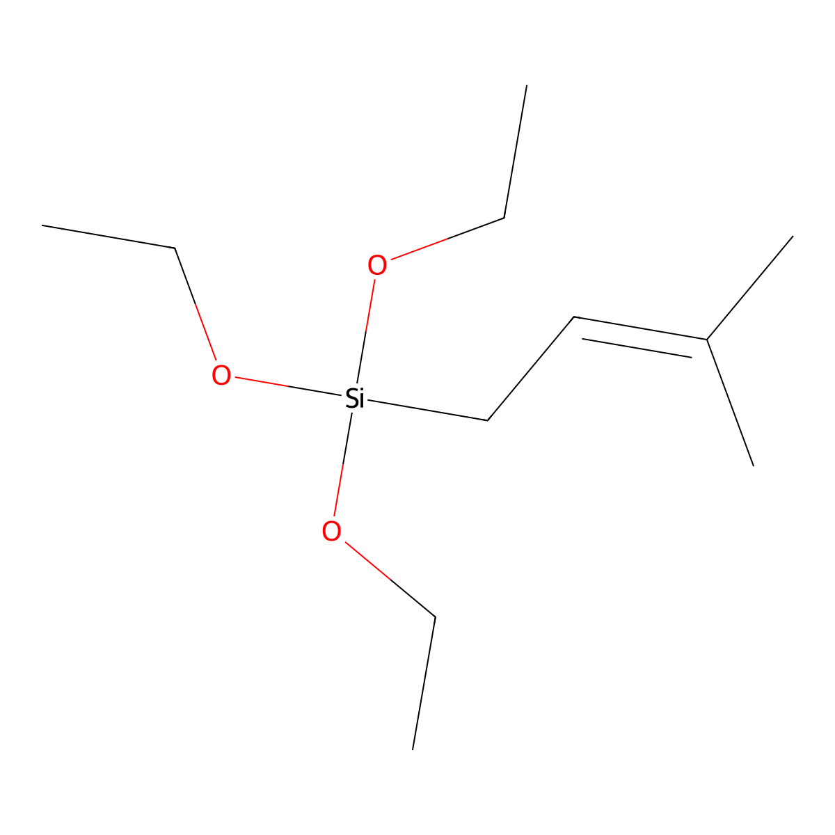 Triethoxy(3-methylbut-2-en-1-yl)silane molecular structure, CAS 35754-76-8