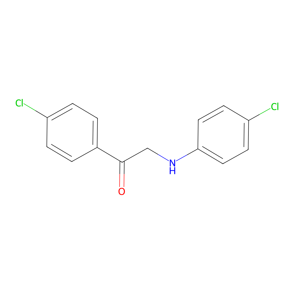 2-(4-Chloroanilino)-1-(4-chlorophenyl)ethanone molecular structure, CAS 35755-44-3