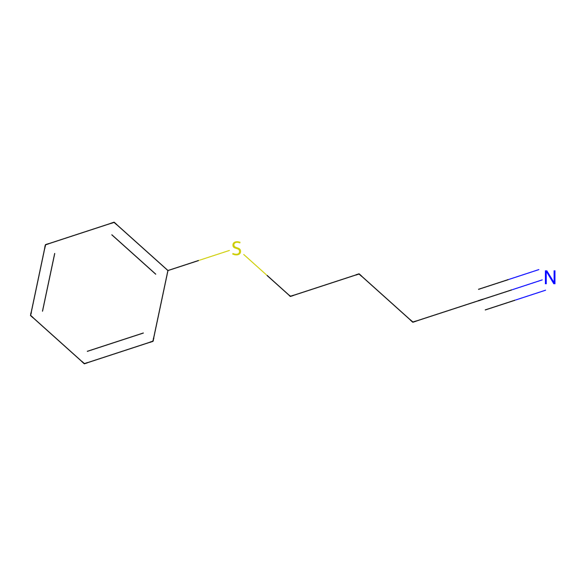 4-Phenylsulfanylbutanenitrile molecular structure, CAS 35756-39-9