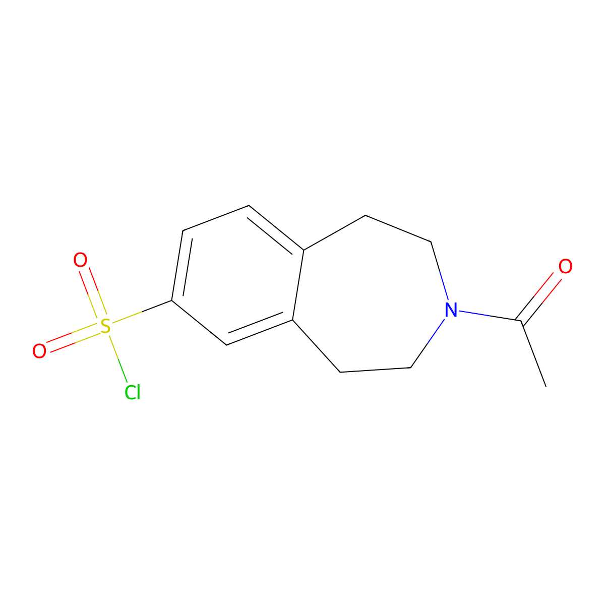 3-acetyl-2,3,4,5-tetrahydro-1H-3-benzazepine-7-sulfonyl chloride molecular structure, CAS 35760-18-0