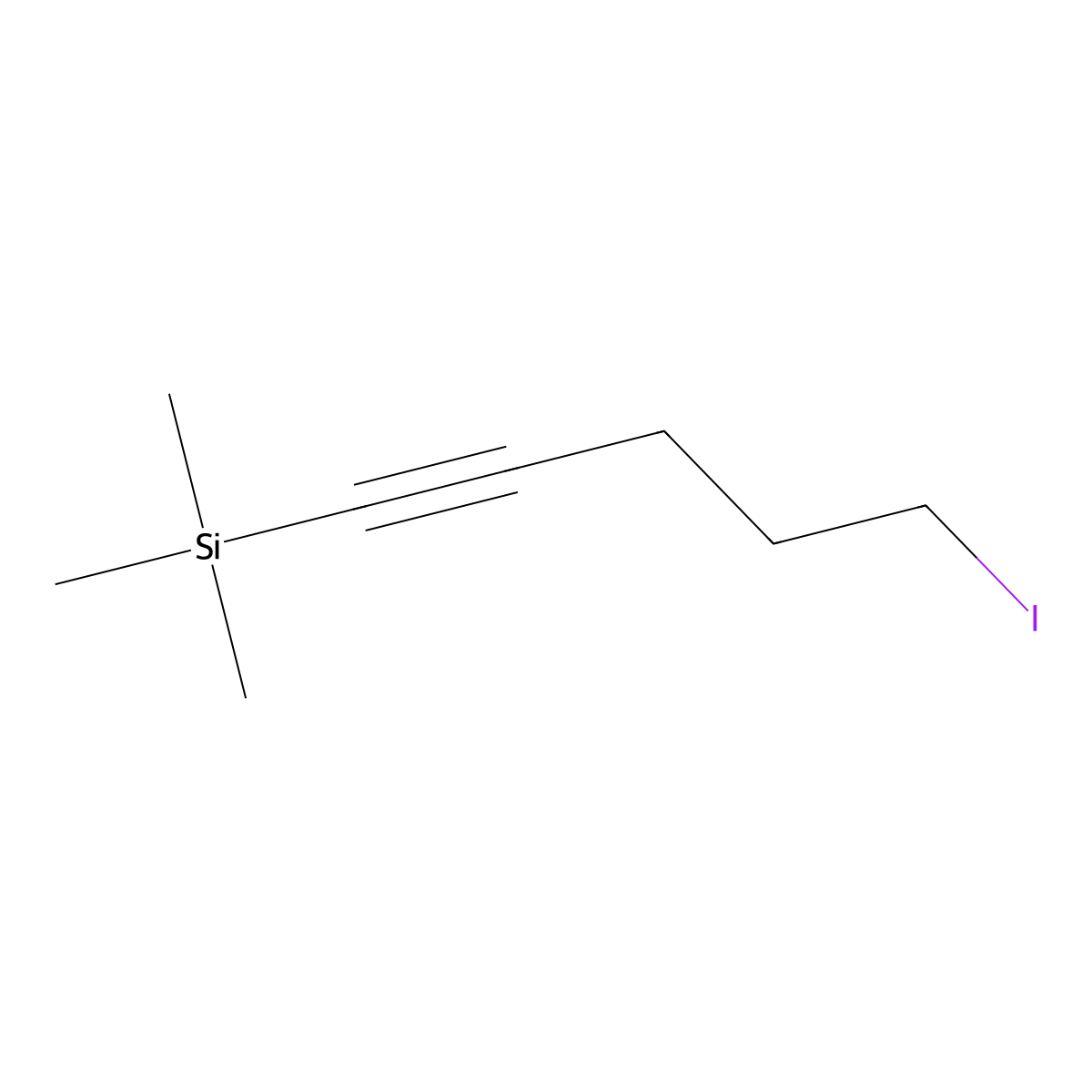 Silane, (5-iodo-1-pentynyl)trimethyl- molecular structure, CAS 35761-91-2