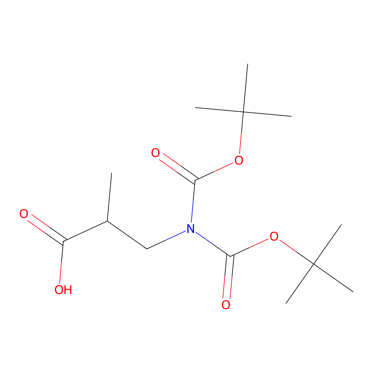 3-N-Di-boc-2-methyl-propionic acid molecular structure, CAS 357610-29-8