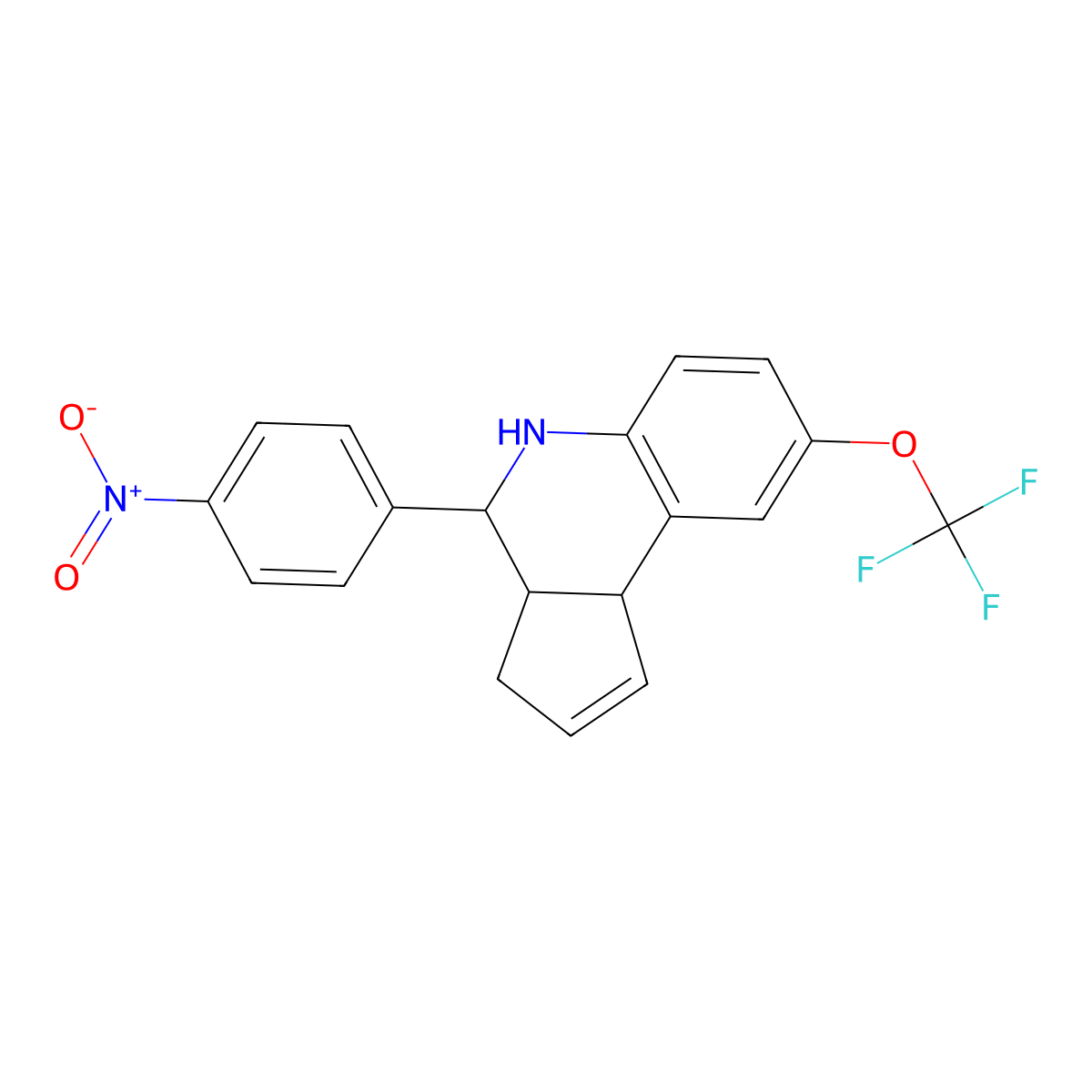 4-(4-nitrophenyl)-8-(trifluoromethoxy)-3a,4,5,9b-tetrahydro-3H-cyclopenta[c]quinoline molecular structure, CAS 357613-32-2