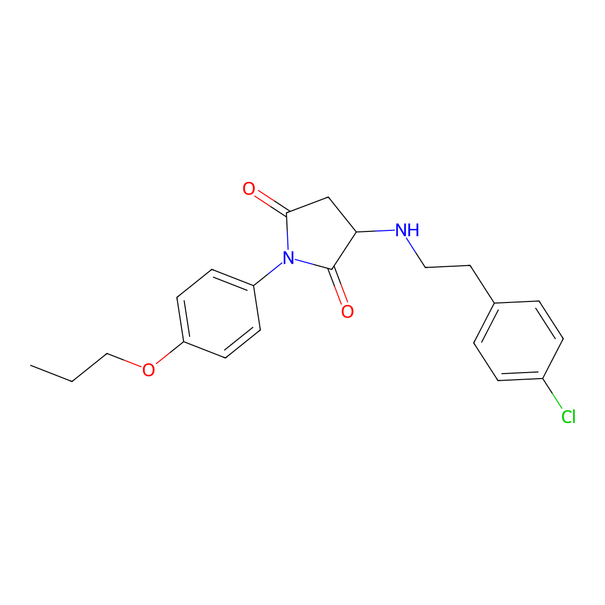 3-{[2-(4-Chlorophenyl)ethyl]amino}-1-(4-propoxyphenyl)pyrrolidine-2,5-dione molecular structure, CAS 357613-36-6