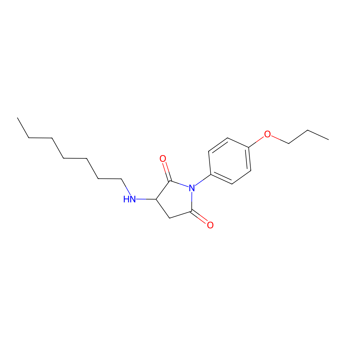 3-(Heptylamino)-1-(4-propoxyphenyl)pyrrolidine-2,5-dione molecular structure, CAS 357613-39-9