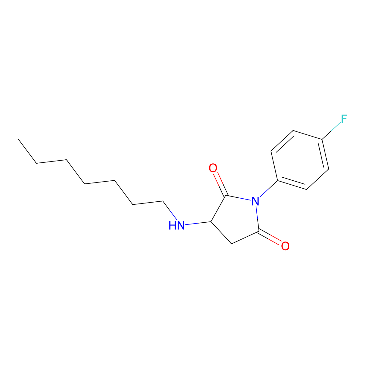 1-(4-Fluorophenyl)-3-(heptylamino)pyrrolidine-2,5-dione molecular structure, CAS 357613-40-2