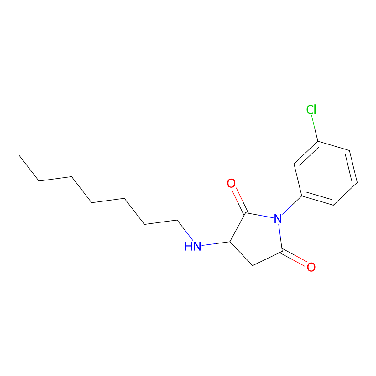 1-(3-Chlorophenyl)-3-(heptylamino)pyrrolidine-2,5-dione molecular structure, CAS 357613-41-3