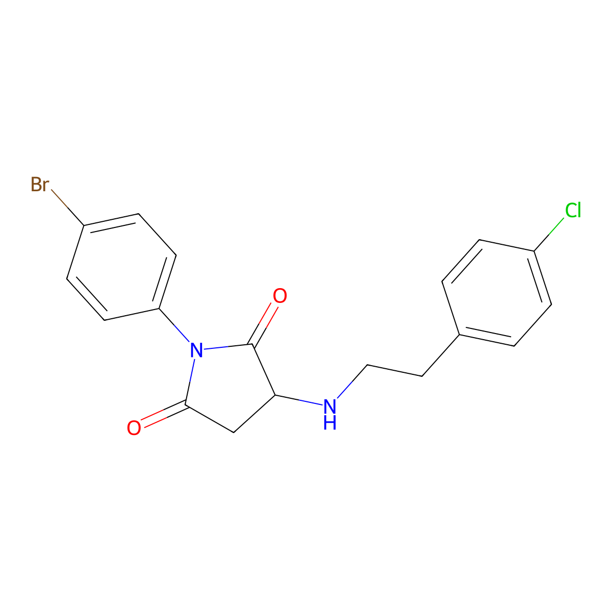 1-(4-Bromophenyl)-3-{[2-(4-chlorophenyl)ethyl]amino}pyrrolidine-2,5-dione molecular structure, CAS 357613-46-8