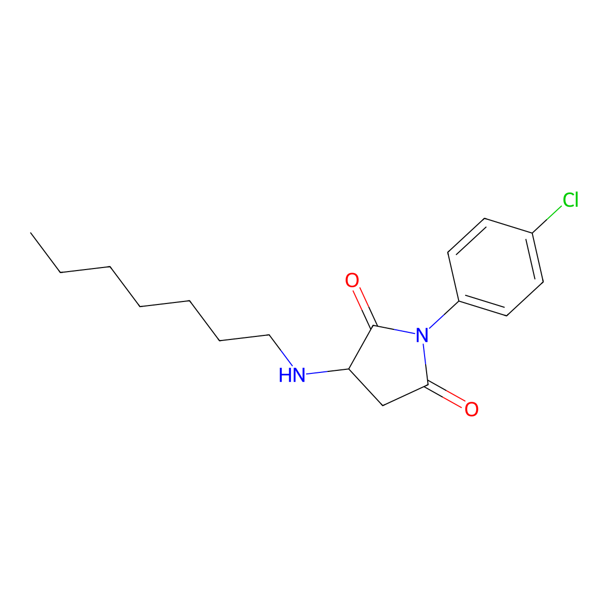 1-(4-Chlorophenyl)-3-(heptylamino)pyrrolidine-2,5-dione molecular structure, CAS 357613-49-1