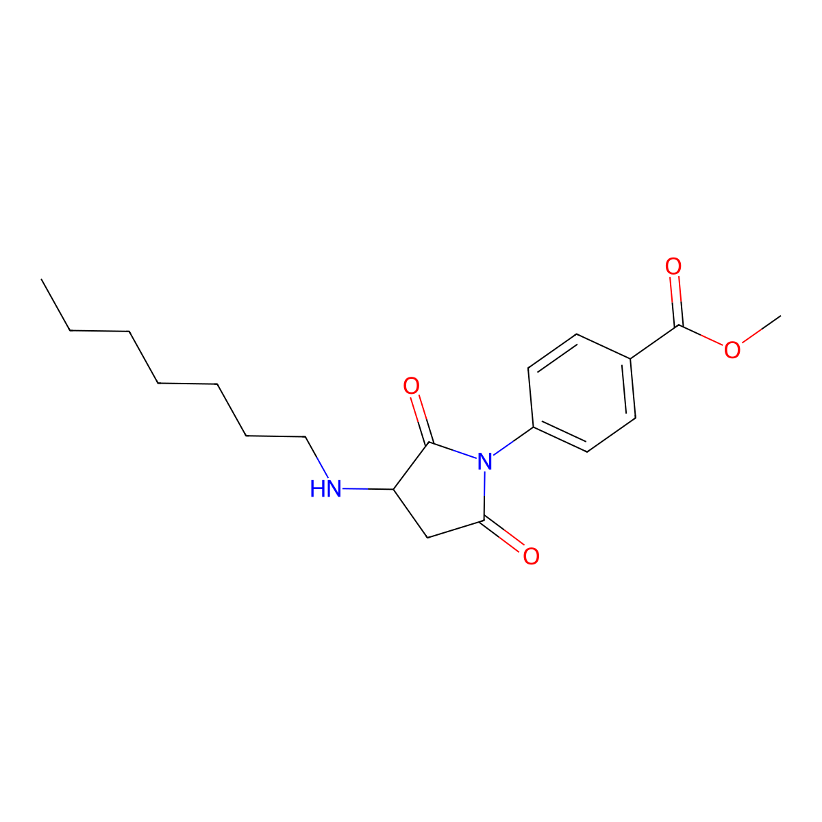 Methyl 4-[3-(heptylamino)-2,5-dioxopyrrolidin-1-yl]benzoate molecular structure, CAS 357613-51-5