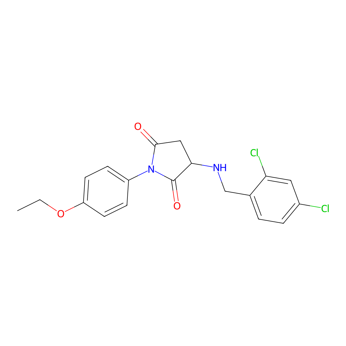 3-[(2,4-Dichlorophenyl)methylamino]-1-(4-ethoxyphenyl)pyrrolidine-2,5-dione molecular structure, CAS 357613-72-0