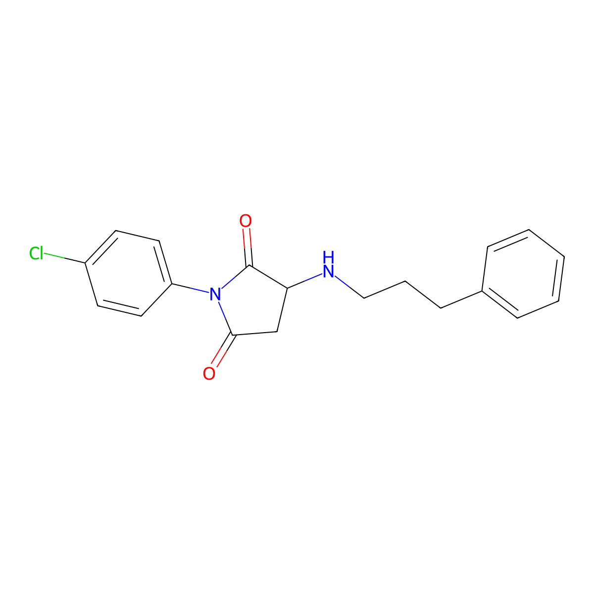 1-(4-Chlorophenyl)-3-[(3-phenylpropyl)amino]pyrrolidine-2,5-dione molecular structure, CAS 357613-73-1