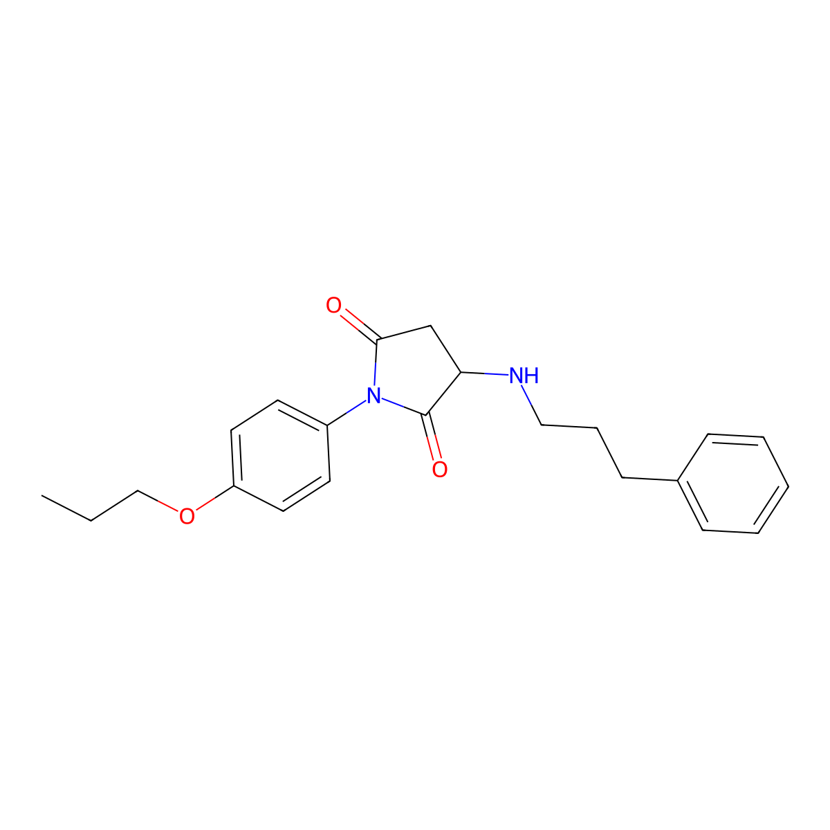 3-[(3-Phenylpropyl)amino]-1-(4-propoxyphenyl)pyrrolidine-2,5-dione molecular structure, CAS 357614-14-3