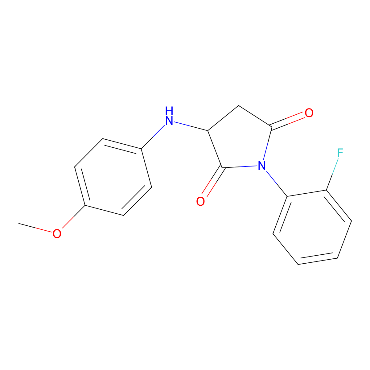 1-(2-Fluorophenyl)-3-[(4-methoxyphenyl)amino]pyrrolidine-2,5-dione molecular structure, CAS 357614-16-5