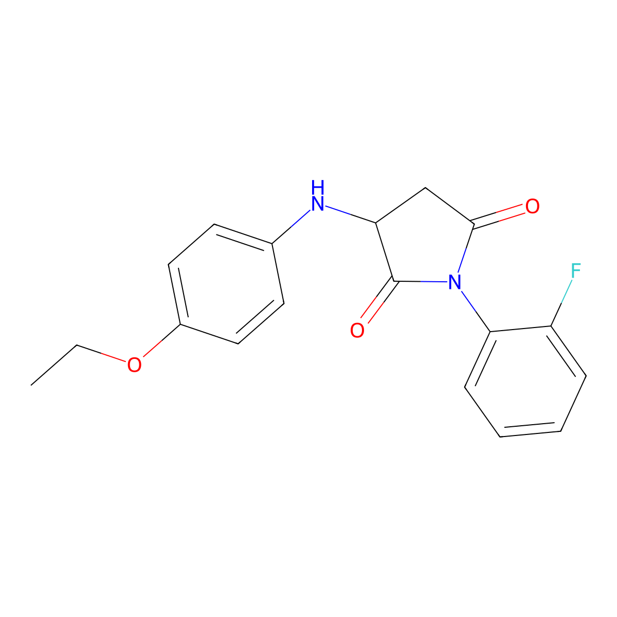3-(4-Ethoxy-phenylamino)-1-(2-fluoro-phenyl)-pyrrolidine-2,5-dione molecular structure, CAS 357614-17-6
