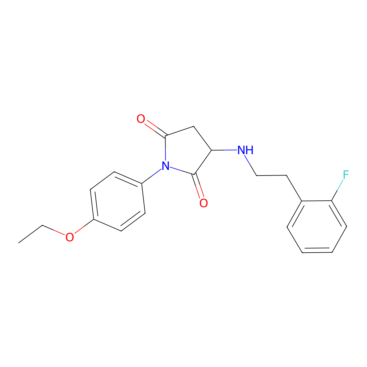 1-(4-Ethoxyphenyl)-3-{[2-(2-fluorophenyl)ethyl]amino}-2,5-pyrrolidinedione molecular structure, CAS 357614-26-7