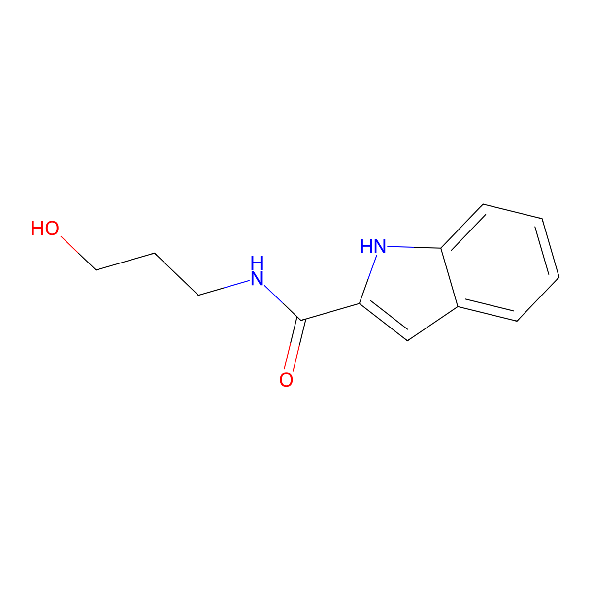 N-(3-hydroxypropyl)-1H-indole-2-carboxamide molecular structure, CAS 357616-16-1
