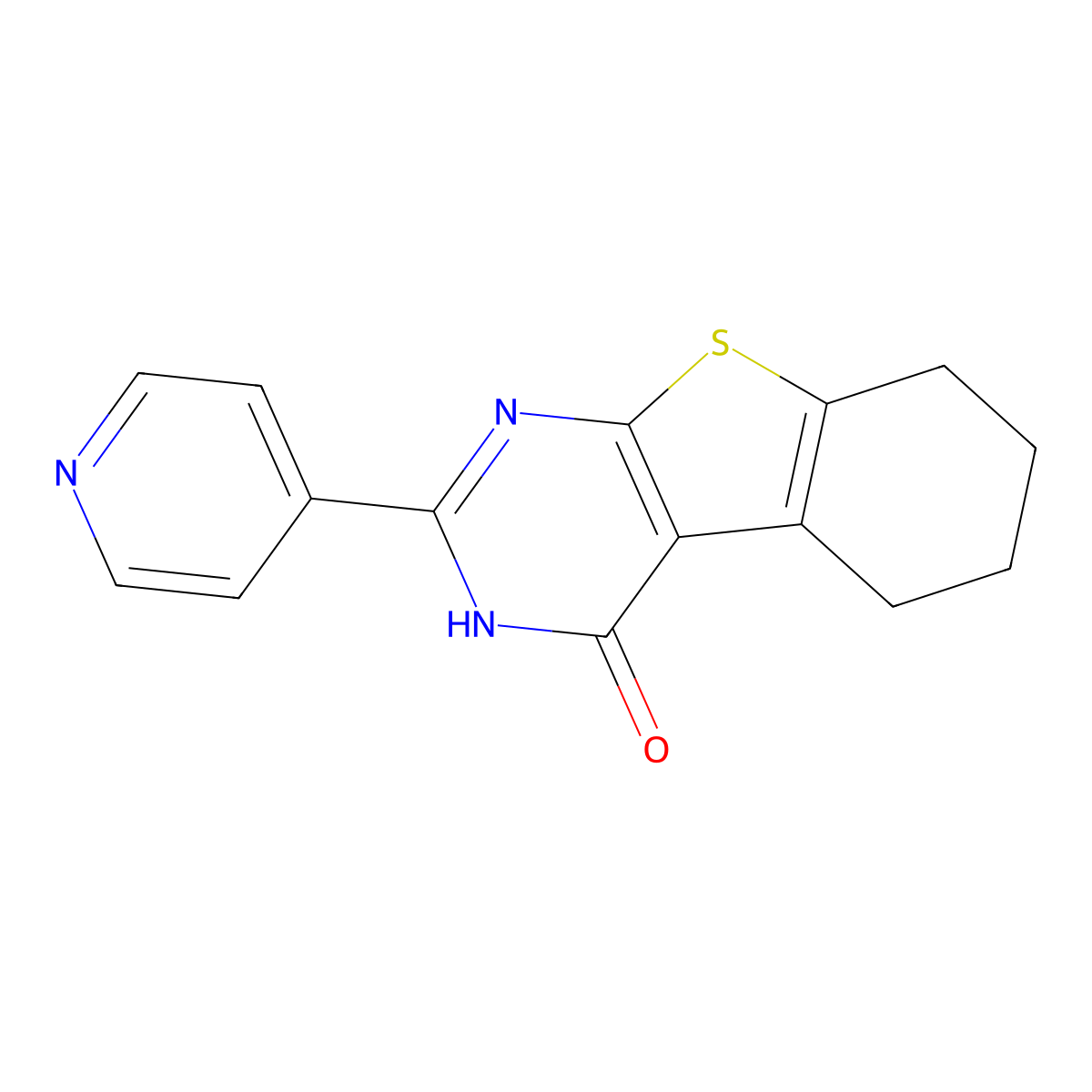 2-(4-pyridinyl)-5,6,7,8-tetrahydro[1]benzothieno[2,3-d]pyrimidin-4(3H)-one molecular structure, CAS 357618-22-5