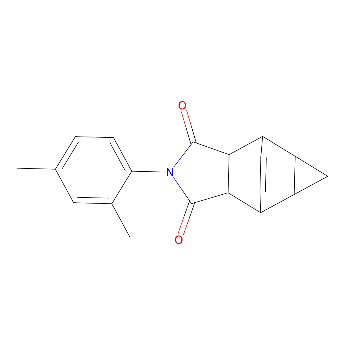 2-(2,4-dimethylphenyl)hexahydro-4,6-ethenocyclopropa[f]isoindole-1,3(2H,3aH)-dione molecular structure, CAS 357623-62-2