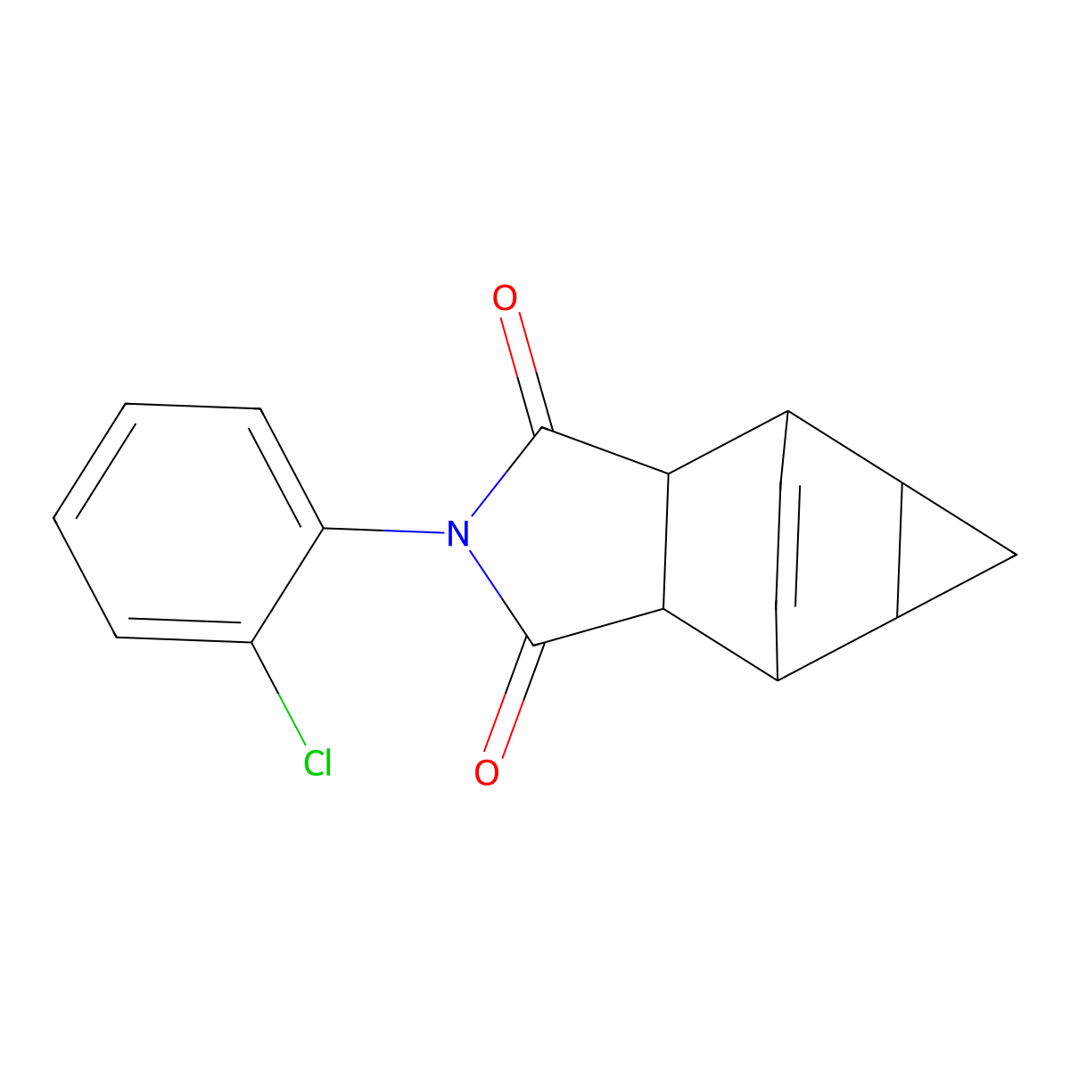 2-(2-chlorophenyl)hexahydro-4,6-ethenocyclopropa[f]isoindole-1,3(2H,3aH)-dione molecular structure, CAS 357623-63-3