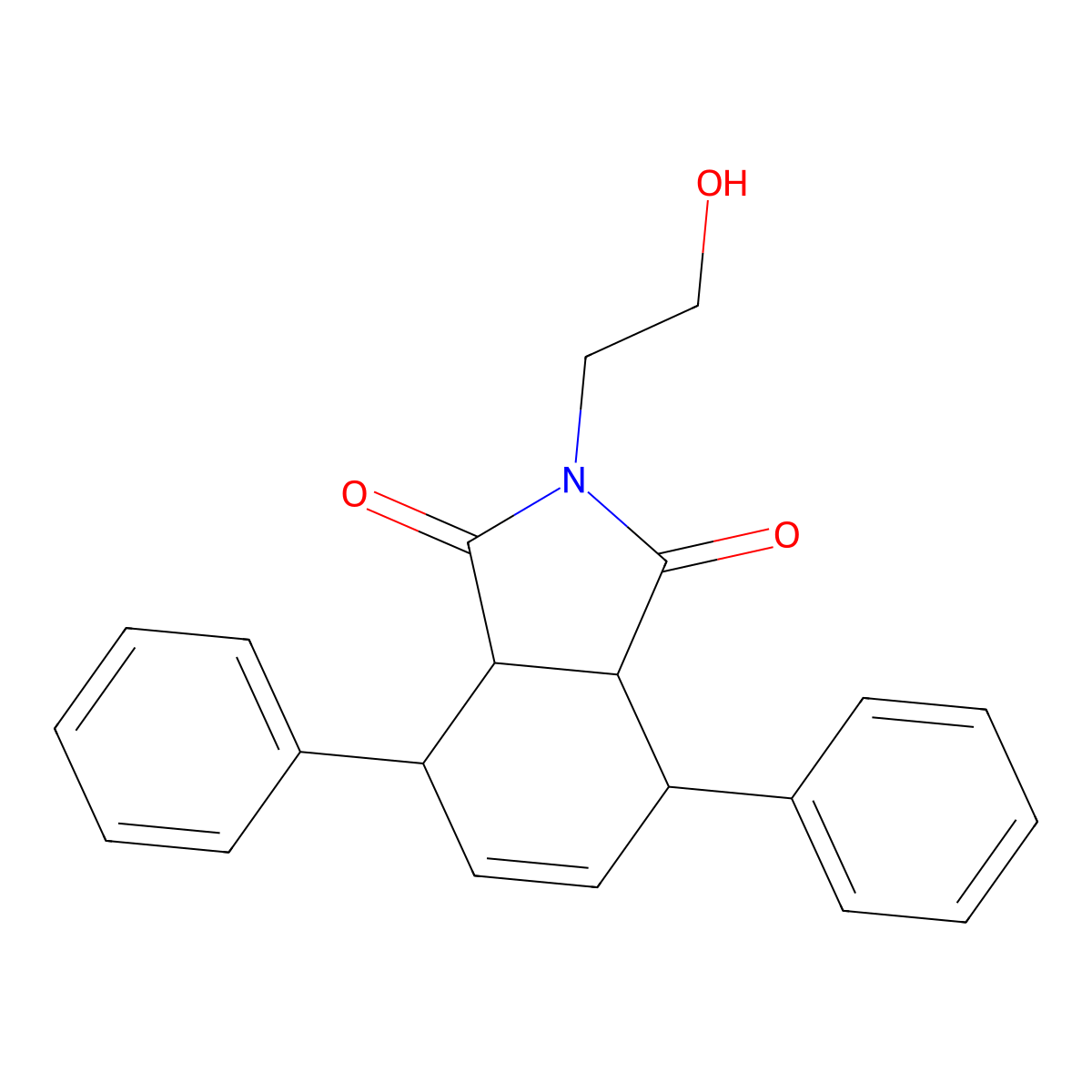 2-(2-hydroxyethyl)-4,7-diphenyl-3a,4,7,7a-tetrahydro-1H-isoindole-1,3(2H)-dione molecular structure, CAS 357623-66-6