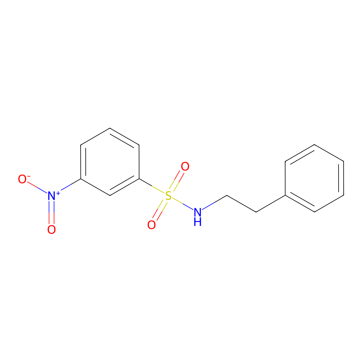 3-nitro-N-phenethylbenzenesulfonamide molecular structure, CAS 35763-22-5
