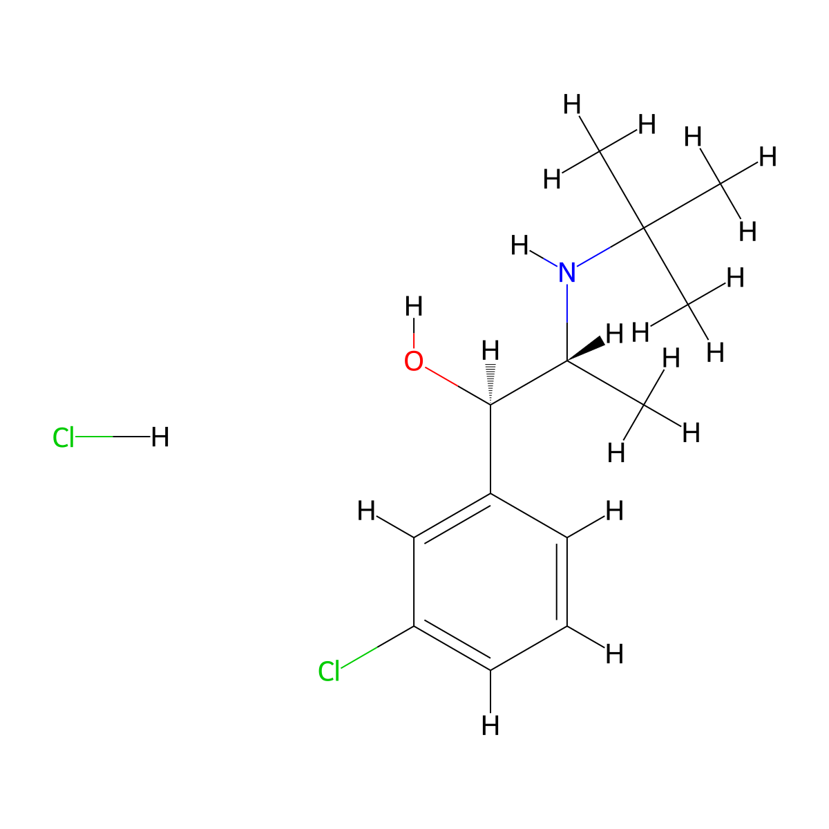 (R,R)-Dihydro Bupropion Hydrochloride molecular structure, CAS 357637-18-4