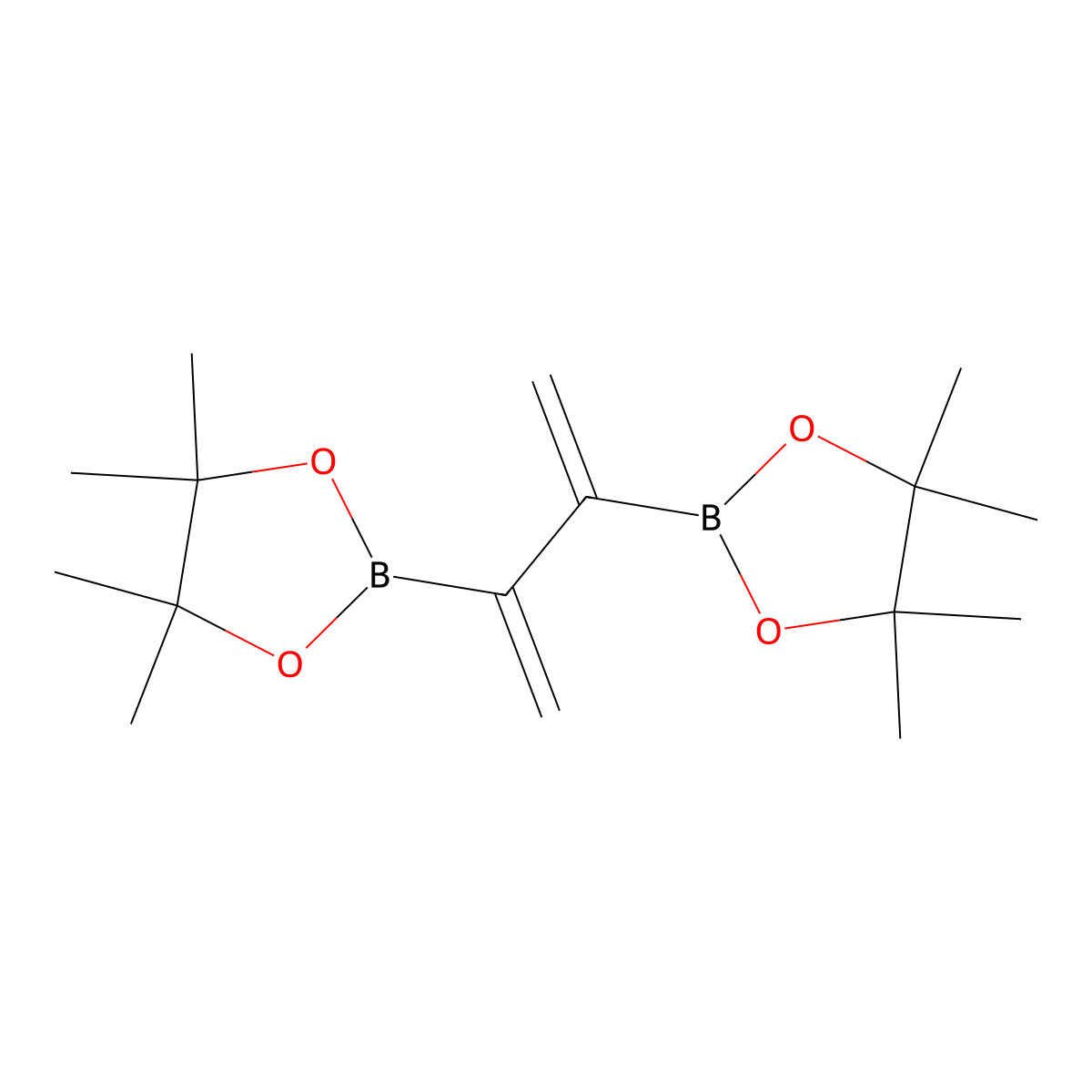 4,4,5,5-Tetramethyl-2-(3-(4,4,5,5-tetramethyl-1,3,2-dioxaborolan-2-yl)buta-1,3-dien-2-yl)-1,3,2-dioxaborolane molecular structure, CAS 357639-17-9