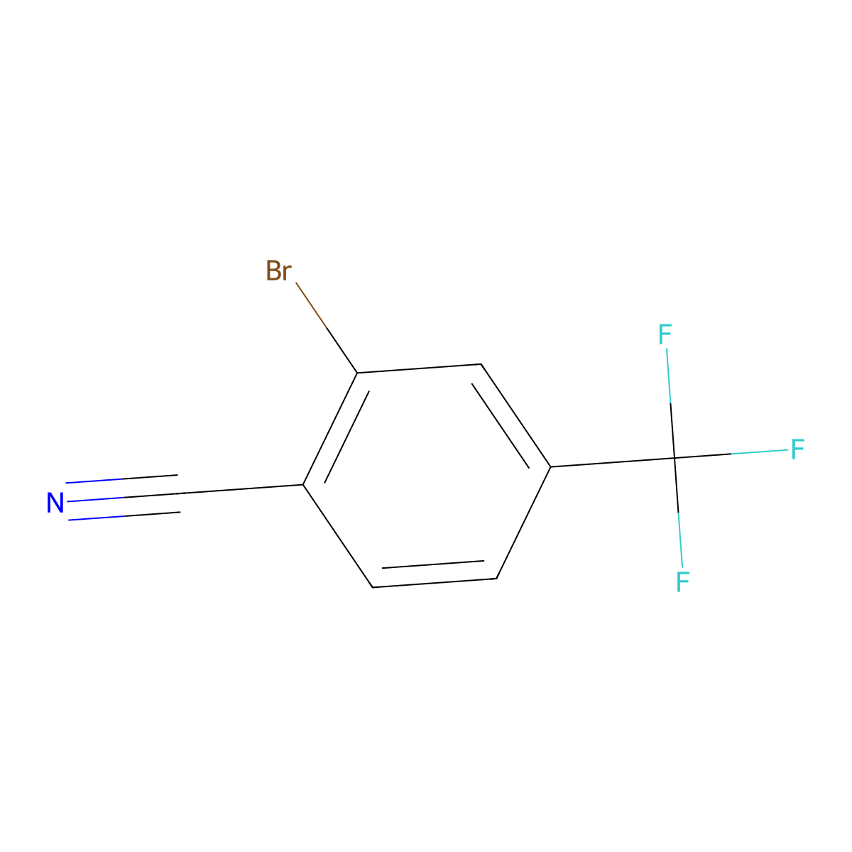 2-Bromo-4-(trifluoromethyl)benzonitrile molecular structure, CAS 35764-15-9