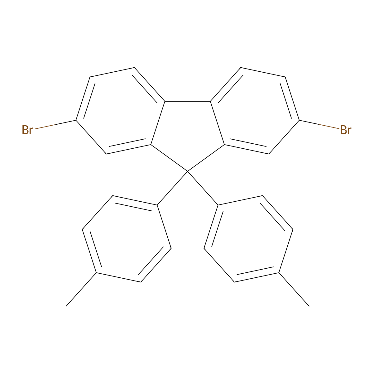 2,7-Dibromo-9,9-bis(4-methylphenyl)-9H-fluorene molecular structure, CAS 357645-37-5