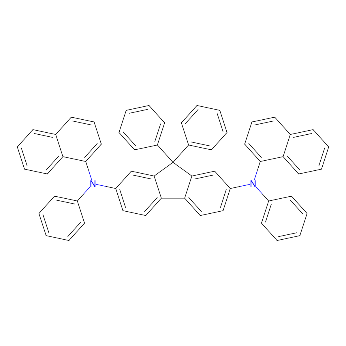 N,N'-Di(1-naphthyl)-N,N',9,9-tetraphenyl-9H-fluorene-2,7-diamine molecular structure, CAS 357645-40-0
