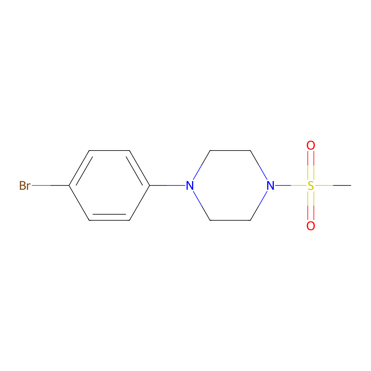 1-(4-Bromophenyl)-4-(methylsulfonyl)piperazine molecular structure, CAS 357647-98-4