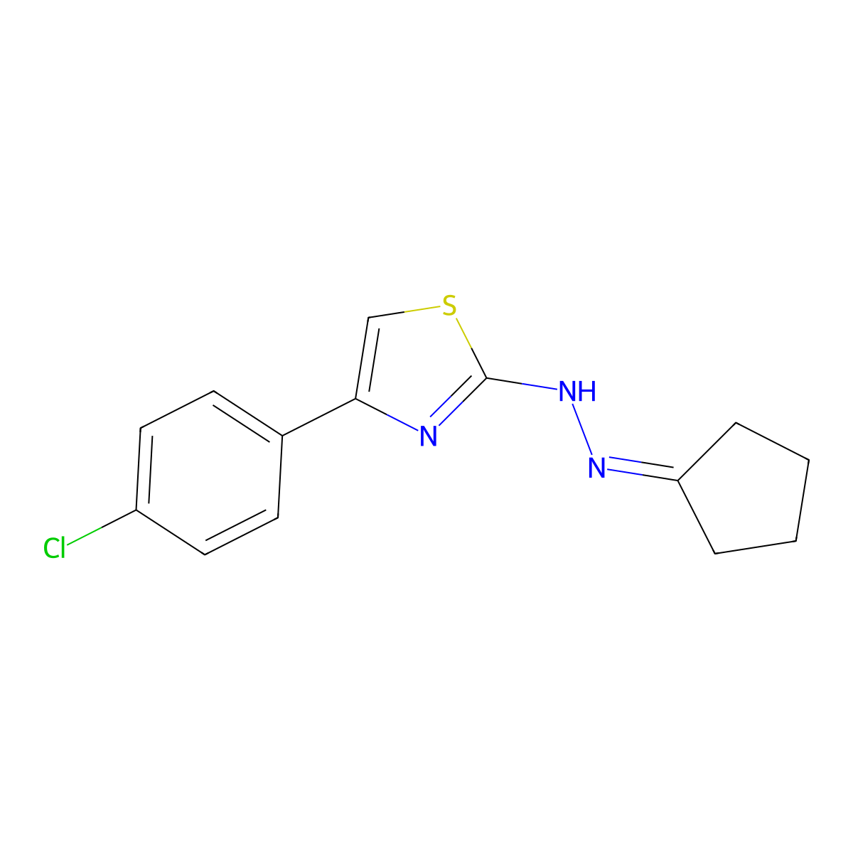4-(4-Chlorophenyl)-2-(2-cyclopentylidenehydrazinyl)-1,3-thiazole molecular structure, CAS 357649-93-5