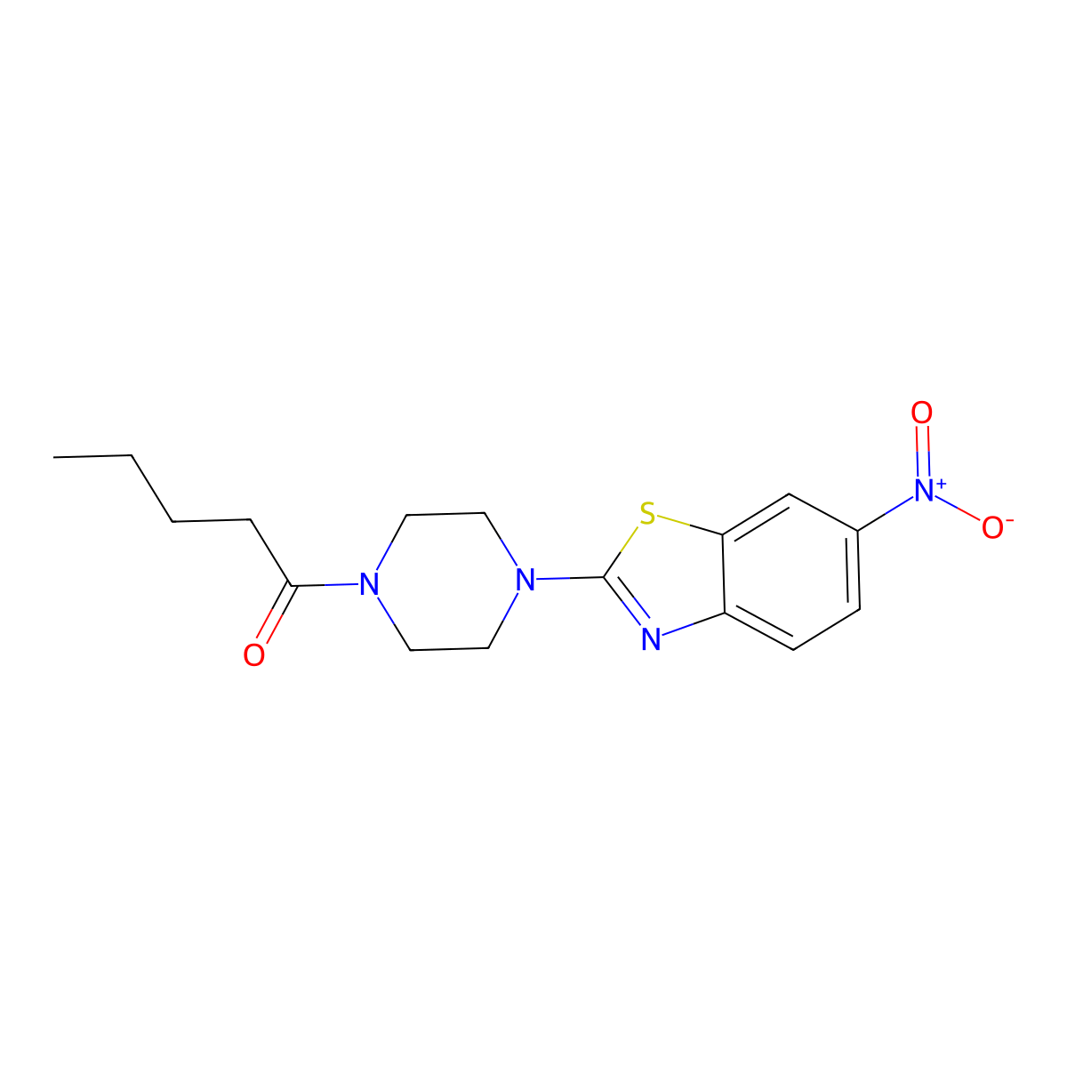1-[4-(6-Nitro-1,3-benzothiazol-2-yl)piperazin-1-yl]pentan-1-one molecular structure, CAS 357652-04-1